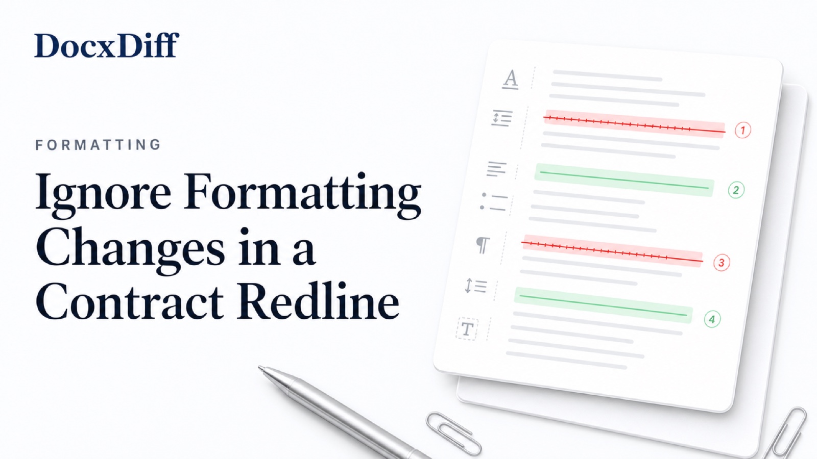 Ignore Formatting Changes in a Contract Redline